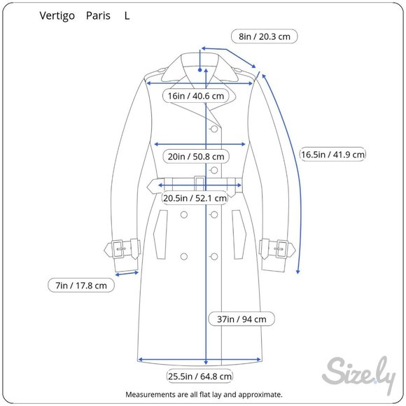 VERTIGO Paris Gold Polyurithane Square Print Double Breasted Trench Coat Women L - Picture 8 of 8